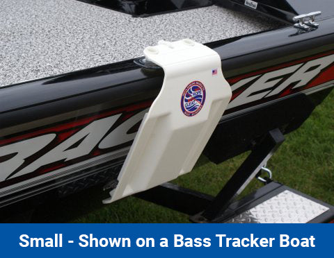 small aluminum boat fender shown on a bass tracker boat