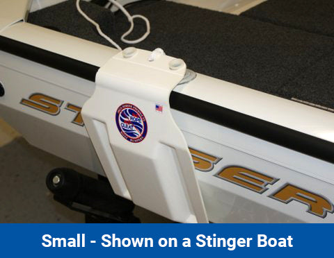 small aluminum boat fender shown on a stinger boat